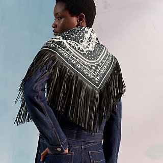 HERMES BRIDES de GALA ヘアバンド ターバン　シルク100% Brides de Gala Folk bandana 55 - Green | Hermès Netherlands